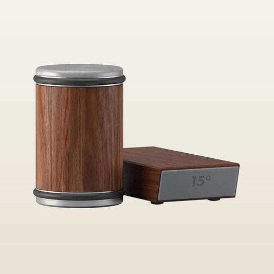 Filomora: afilador de rodillo de madera con base magnética de 15 y 20 grados